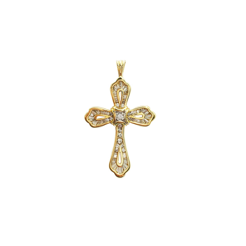 Baguette Diamond Cross Pendant (14K)