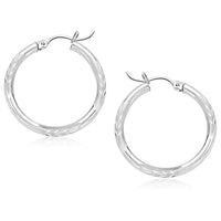 Diamond Cut Hoop Earrings (14K)