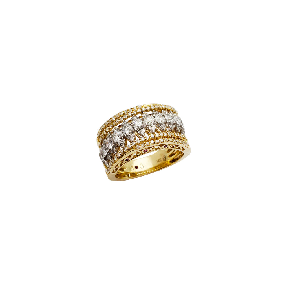 Iced-Out Diamond Fancy  Ring (14K)