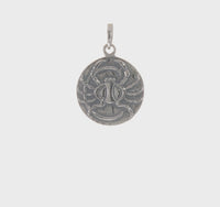 Antique-Finish Cancer Zodiac Pendant (Silver)