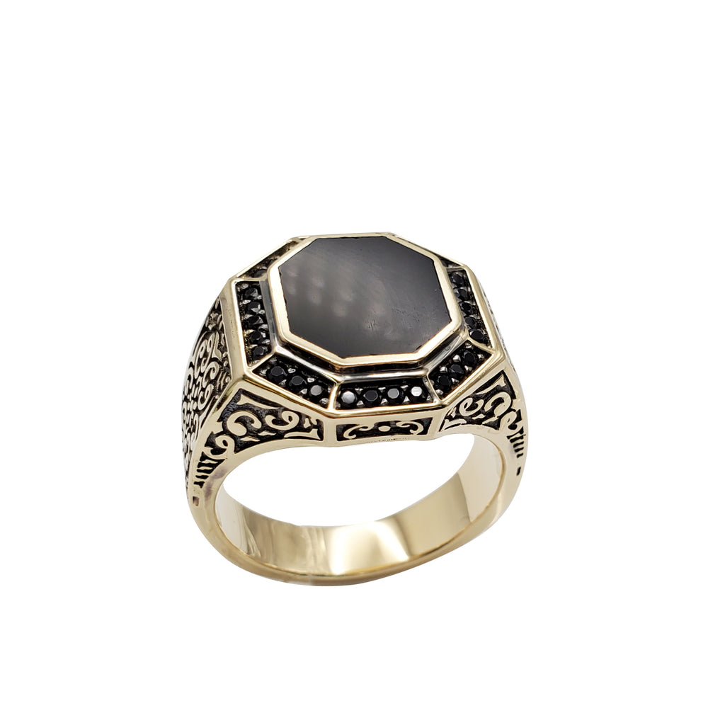 Black Onyx Men's Ring (14K)