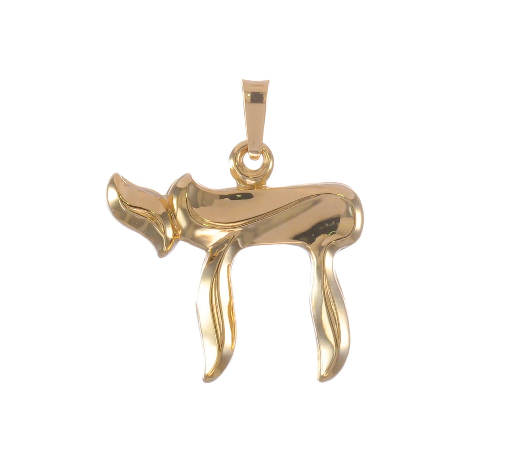 Pendant Simbol Chai Puffy (14K) 360 - Popular Jewelry - New York