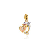 Tricolor Fifteen Year Dolphin Pendant (14K)
