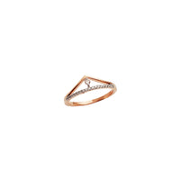 Anell d’or rosa de tiara de diamants (14 quilates)