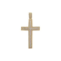 Zirconia Two-Tone Cross Pendant (14K）