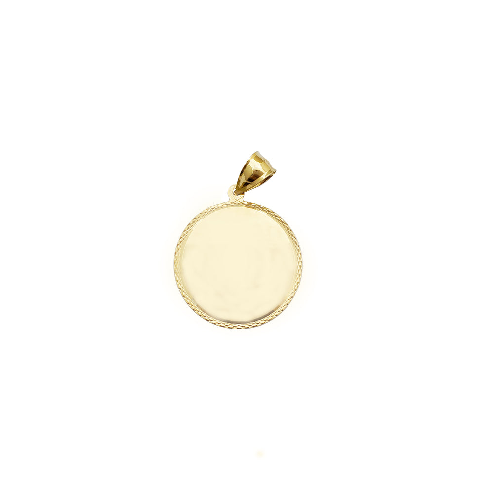 Diamond-Cut Circle Pendant (14K)