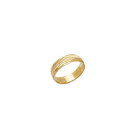 Waved Texture Diamond-Cut Wedding Band Ring (14K)