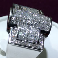 Princess Cut Diamond Men's Ring White Gold 14K - Lucky Diamond 恆福珠寶金行 New York City 169 Canal Street 10013 Jewelry store Playboi Charlie Chinatown @luckydiamondny 2124311180