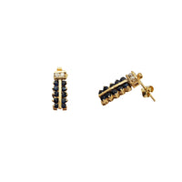 Sapphire With Diamond Stud Earrings (14K)