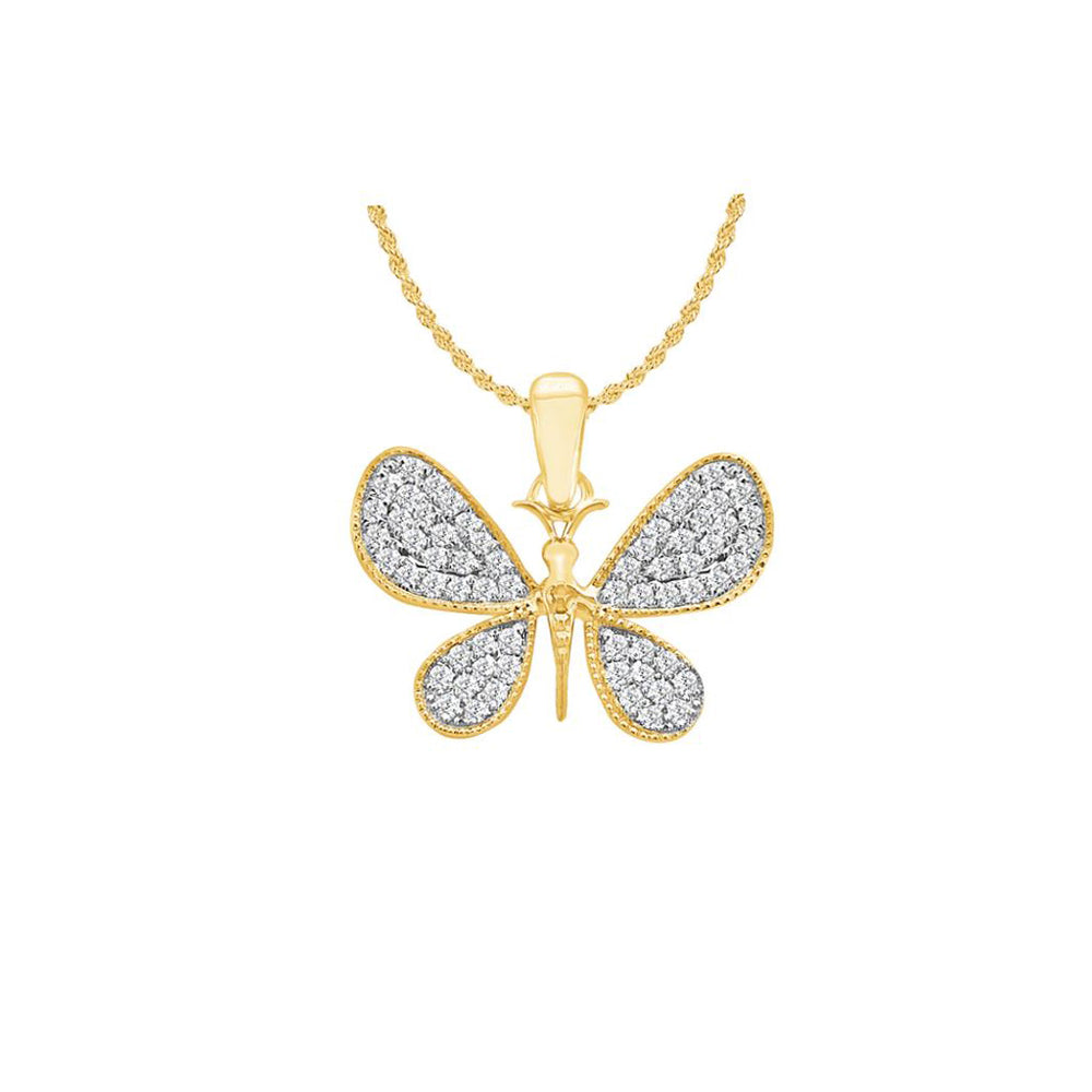 Diamond Butterfly Pendant (14K)