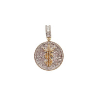 Iced-out Two Tone Crowd at Dollar Sign Pendant (14K)