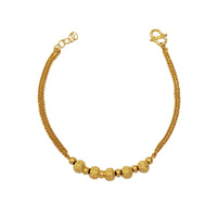 Textured Beads Charm Spiga Bracelet (24K)