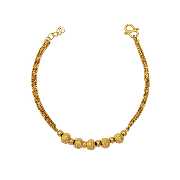 Textured Beads Charm Spiga Bracelet (24K)