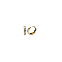 Yellow Gold Diamond Cut Stud Earrings (14K)