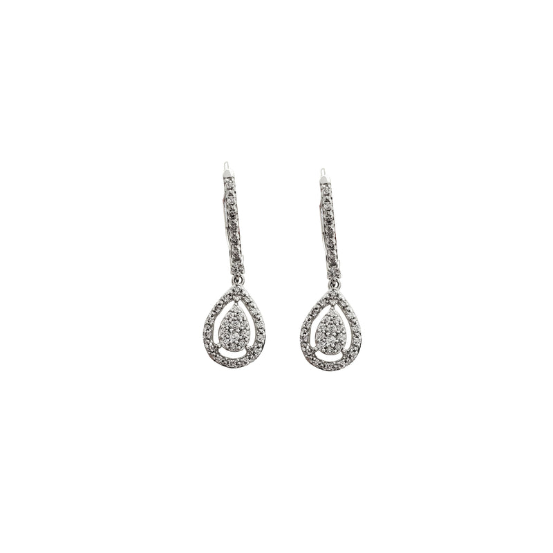 Teardrop Diamond Dangling Earrings (10K)