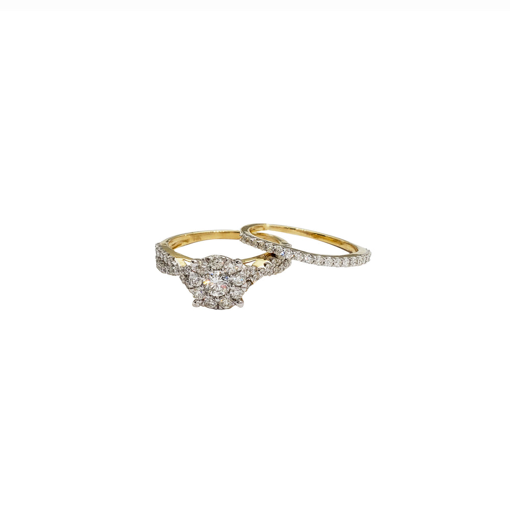 Diamond Pave Criss Cross Engagement Ring (14K)