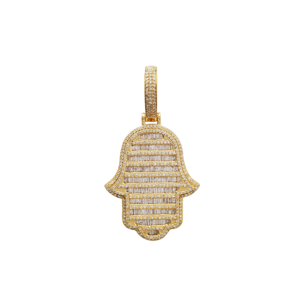 Diamond Hamsa Pendant (14K)