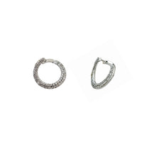 Diamond Round Leveled Flat Earrings (10K)