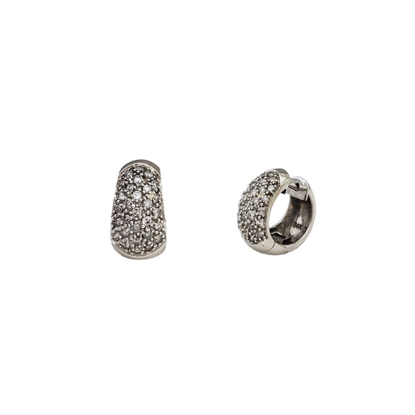 Diamond Cluster Huggie Earrings (14K)