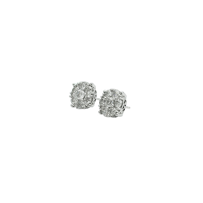 Diamond Round Shape Stud Earrings (14K)