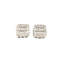 Baguette & Round Diamond Stud Earrings (14K)