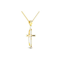 Tiny Diamond Cross Pendant (14K)