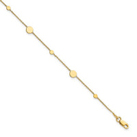 Disc Design Anklet Bracelet (14K).