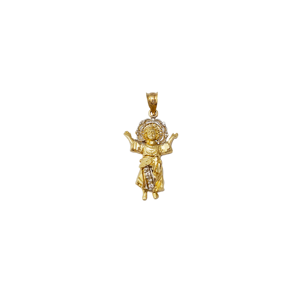 Cubic Zirconia Divine Child Pendant (14K)