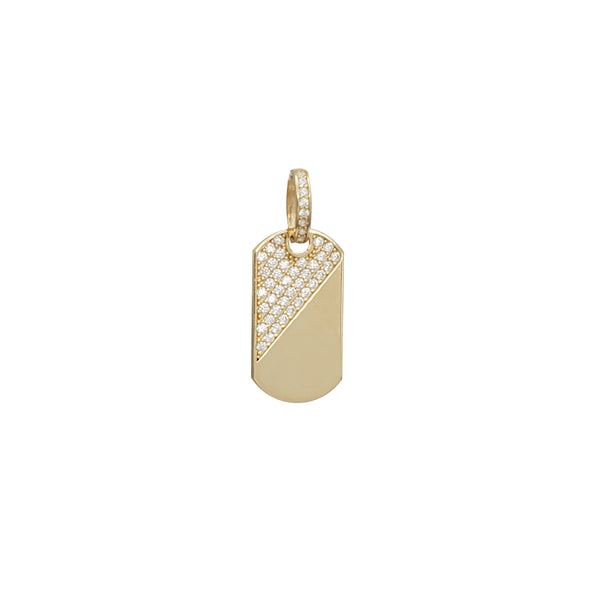 Zirconia Iced-Out DogTag Pendant (14K)