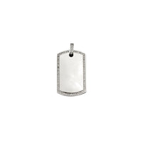 Zirconia Dog Tag Pendant (Silver)