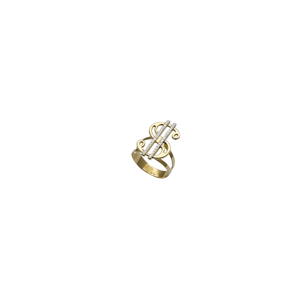 Yellow Gold Dollar Sign Ring (14K)