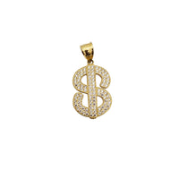 Cubic Zirconia Dollar Sign Pendant (14K)
