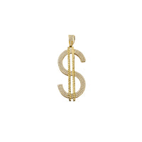 Yellow Gold CZ Dollar Sign Pendant (14K)