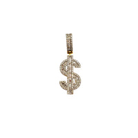 Baguette & Round Diamond Dollar Sign Pendant (14K)