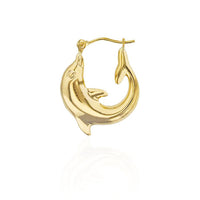Dolphin Body Hoop Earrings (14K)