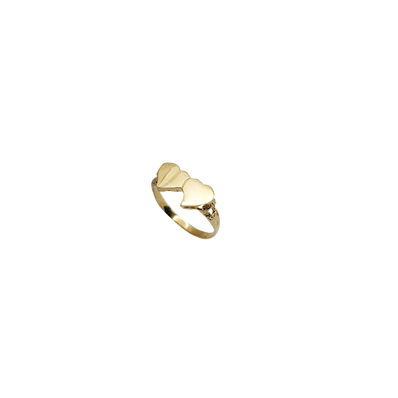 High Polished Twin Heart Ring (14K)