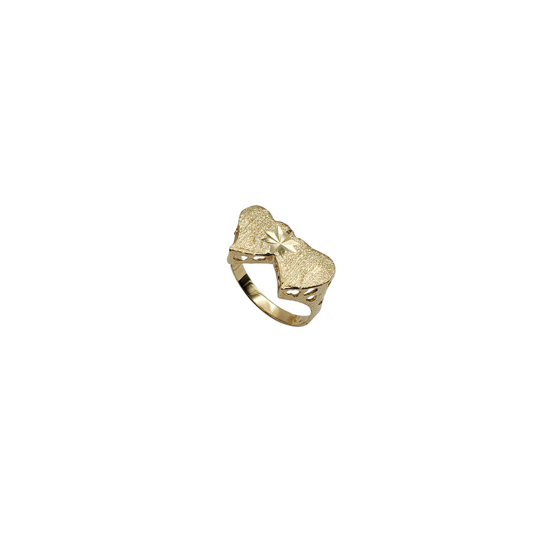 Diamond-Cut Twin Heart Ring (14K)