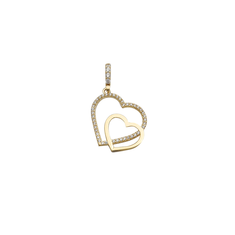 Double Heart Pendant (14K)