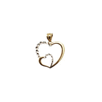Two Tone Double Heart Pendant (14K)