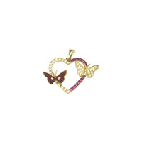 Double Butterfly Heart Pendant (14K)