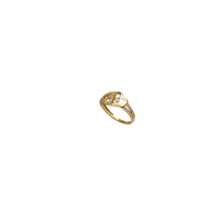 Cubic Zirconia Double Outlined Heart Ring (14K)