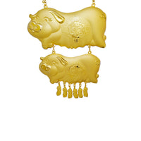 [ 5.75 inch ]  Lucky Pigs Wedding Bridal Necklace (24K)