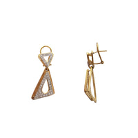 Diamond Double Triangle Earrings (14K)