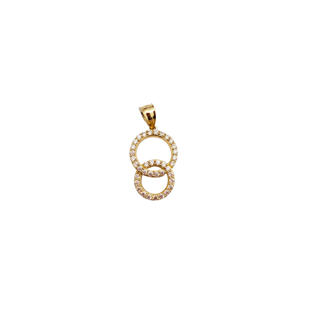 Outlined Double Round Shaped Pendant (14K)