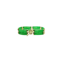 Double Row Green Jade Bracelet (14K).