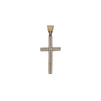 Two Row Zirconia Cross Pendant (14K)