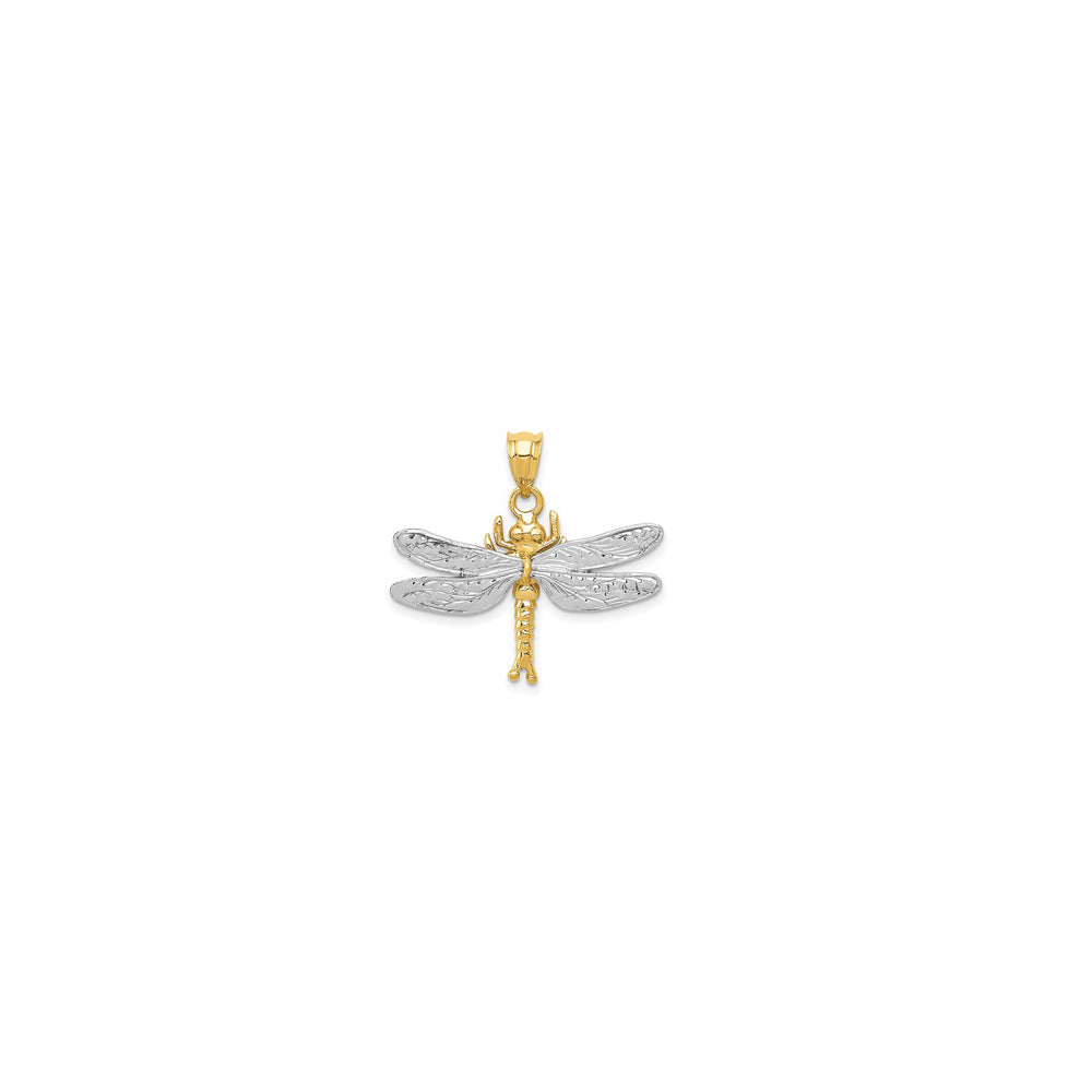 Two Tone Dragonfly Pendant (14K)