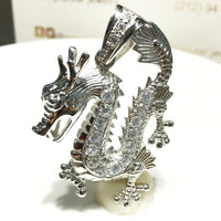 Iced-Out Dragon Pendant (Silver)