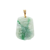 ʻO Diamond Jade Dragon Slab Pendant (14K)
