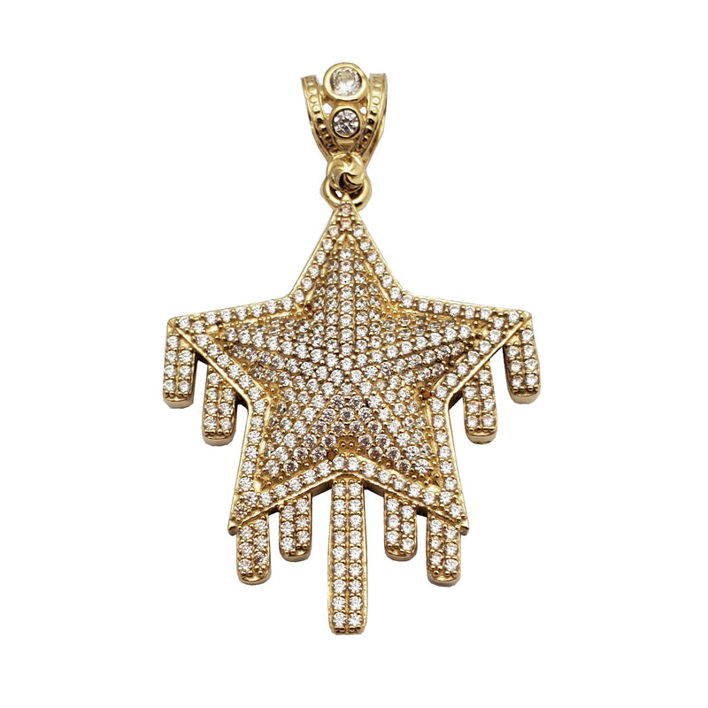 Iced-Out Drip Star Pendant (14K)